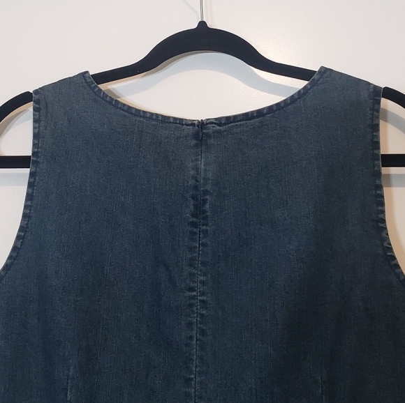 Chadwicks Denim Blue Jean Midi Dress Sleeveless Sheath Size 10T - Picture 8 of 11